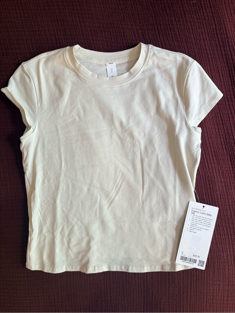Lululemon | Organic Cotton Baby Tee NWT Cream Size S